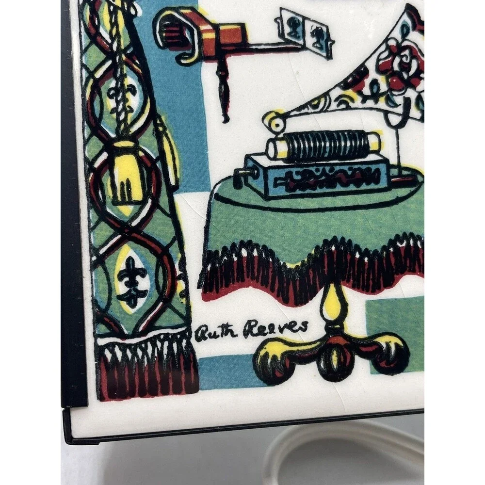 Vintage Garth Industries Electric Trivet Food Warmer Ruth Reeves Decorative Tile